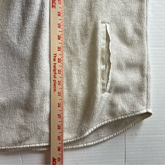 Abercrombie & Fitch Pullover Asymmetrical Snap-Up Quilted Beige Fleece XXL - Picture 6 of 9